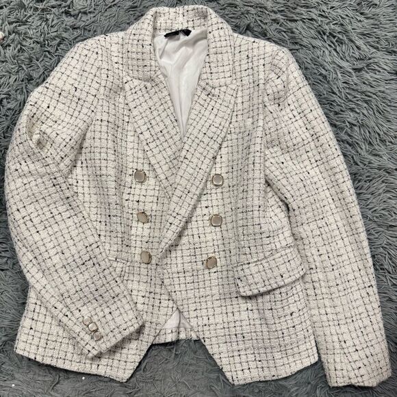 Rachel Zoe Plaid Open Front Blazer Size Large - Picture 1 of 7